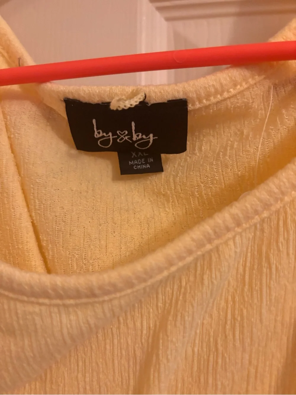 by & by Pale Yellow Cold-Shoulder Short Sleeve Top
